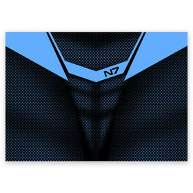 Поздравительная открытка с принтом Mass Effect N7 в Тюмени, 100% бумага | плотность бумаги 280 г/м2, матовая, на обратной стороне линовка и место для марки
 | Тематика изображения на принте: andromed | effect | n7 | альянс | ефект | игра | компьютерная | мас | масс | н7 | онлайн | программа | профессиональный военный код | сокрушитель n7 | фурия n7