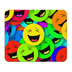 Коврик прямоугольный с принтом Смайлы в Тюмени, натуральный каучук | размер 230 х 185 мм; запечатка лицевой стороны | Тематика изображения на принте: веселые | веселые смайлики | настроение | позитив | разноцветные | смайлики | смайлы | смешные