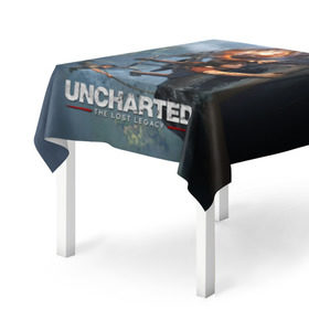 Скатерть 3D с принтом Uncharted в Тюмени, 100% полиэстер (ткань не мнется и не растягивается) | Размер: 150*150 см | Тематика изображения на принте: chloe | drake | elena | nathan | naughty dog | sully | анчартед | дрейк | натан | нейтан | ноти дог | пиратs | приключения | путь вора | салли | утраченное наследие