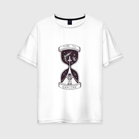 Женская футболка хлопок Oversize с принтом Космос в Тюмени, 100% хлопок | свободный крой, круглый ворот, спущенный рукав, длина до линии бедер
 | буран | вселенная | илон | космонавт | космос | луна | марс | маск | юпитер