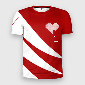 Мужская футболка 3D спортивная с принтом Сердца белое в Тюмени, 100% полиэстер с улучшенными характеристиками | приталенный силуэт, круглая горловина, широкие плечи, сужается к линии бедра | abstract | geometry | geometry stripes | heart | texture | абстракция | геометрические полосы | геометрическое сердце | геометрия | любовь | сердечко | сердца | сердце | текстура