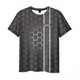 Мужская футболка 3D с принтом Lexus в Тюмени, 100% полиэфир | прямой крой, круглый вырез горловины, длина до линии бедер | 