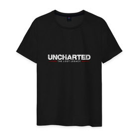 Мужская футболка хлопок с принтом Uncharted. Legacy в Тюмени, 100% хлопок | прямой крой, круглый вырез горловины, длина до линии бедер, слегка спущенное плечо. | Тематика изображения на принте: chloe | drake | elena | nathan | naughty dog | sully | анчартед | дрейк | натан | нейтан | ноти дог | пиратs | приключения | путь вора | салли | утраченное наследие