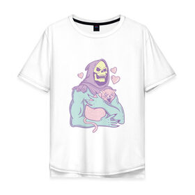 Мужская футболка хлопок Oversize с принтом Skeletor в Тюмени, 100% хлопок | свободный крой, круглый ворот, “спинка” длиннее передней части | Тематика изображения на принте: 