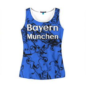 Женская майка 3D с принтом Бавария Мюнхен в Тюмени, 100% полиэстер | круглая горловина, прямой силуэт, длина до линии бедра | белый | германия | игра | красный | лига | мюнхен | мяч | сборная | форма | футбол | чемпион