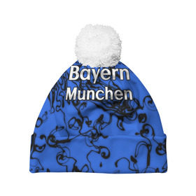 Шапка 3D c помпоном с принтом Бавария Мюнхен в Тюмени, 100% полиэстер | универсальный размер, печать по всей поверхности изделия | белый | германия | игра | красный | лига | мюнхен | мяч | сборная | форма | футбол | чемпион