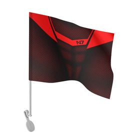 Флаг для автомобиля с принтом Mass Effect N7 в Тюмени, 100% полиэстер | Размер: 30*21 см | andromed | effect | n7 | альянс | ефект | игра | компьютерная | мас | масс | н7 | онлайн | программа | профессиональный военный код | сокрушитель n7 | фурия n7