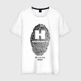 Мужская футболка хлопок с принтом Hummer it`s in my DNA в Тюмени, 100% хлопок | прямой крой, круглый вырез горловины, длина до линии бедер, слегка спущенное плечо. | 
