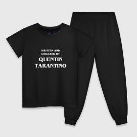Детская пижама хлопок с принтом By Quentin Tarantino в Тюмени, 100% хлопок |  брюки и футболка прямого кроя, без карманов, на брюках мягкая резинка на поясе и по низу штанин
 | Тематика изображения на принте: кино | прикольная надпись | режиссер | тарантино