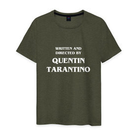 Мужская футболка хлопок с принтом By Quentin Tarantino в Тюмени, 100% хлопок | прямой крой, круглый вырез горловины, длина до линии бедер, слегка спущенное плечо. | Тематика изображения на принте: кино | прикольная надпись | режиссер | тарантино