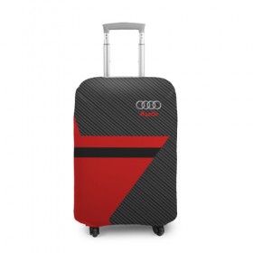 Чехол для чемодана 3D с принтом AUDI CARBON STAR в Тюмени, 86% полиэфир, 14% спандекс | двустороннее нанесение принта, прорези для ручек и колес | 