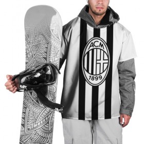 Накидка на куртку 3D с принтом FC Milan Black&White в Тюмени, 100% полиэстер |  | Тематика изображения на принте: 