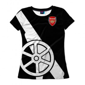 Женская футболка 3D с принтом Arsenal Exclusive в Тюмени, 100% полиэфир ( синтетическое хлопкоподобное полотно) | прямой крой, круглый вырез горловины, длина до линии бедер | 2019 | arsenal | exclusive | арсенал | форма | эксклюзив