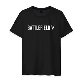 Мужская футболка хлопок с принтом Battlefield 5 в Тюмени, 100% хлопок | прямой крой, круглый вырез горловины, длина до линии бедер, слегка спущенное плечо. | battlefield 5 | батлфилд 5