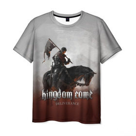 Мужская футболка 3D с принтом Рыцарь на коне в Тюмени, 100% полиэфир | прямой крой, круглый вырез горловины, длина до линии бедер | deliverance | kingdom come | kingdom come deliverance | knight | кингдам кам | король | рыцарь | средневековье | средние века