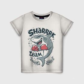 Детская футболка 3D с принтом Shark в Тюмени, 100% гипоаллергенный полиэфир | прямой крой, круглый вырез горловины, длина до линии бедер, чуть спущенное плечо, ткань немного тянется | shark | акула | вода | лето | океан | пляж