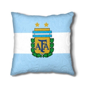 Подушка 3D с принтом Сборная Аргентины флаг в Тюмени, наволочка – 100% полиэстер, наполнитель – холлофайбер (легкий наполнитель, не вызывает аллергию). | состоит из подушки и наволочки. Наволочка на молнии, легко снимается для стирки | аргентина | спорт | футбол