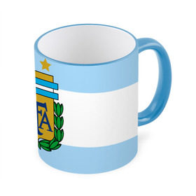 Кружка 3D с принтом Сборная Аргентины флаг в Тюмени, керамика | ёмкость 330 мл | Тематика изображения на принте: аргентина | спорт | футбол