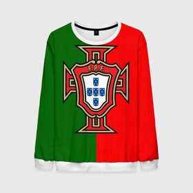 Мужской свитшот 3D с принтом Сборная Португалии флаг в Тюмени, 100% полиэстер с мягким внутренним слоем | круглый вырез горловины, мягкая резинка на манжетах и поясе, свободная посадка по фигуре | португалия | футбол