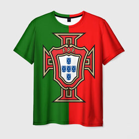 Мужская футболка 3D с принтом Сборная Португалии флаг в Тюмени, 100% полиэфир | прямой крой, круглый вырез горловины, длина до линии бедер | португалия | футбол