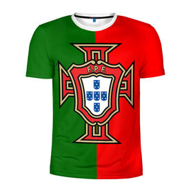 Мужская футболка 3D спортивная с принтом Сборная Португалии флаг в Тюмени, 100% полиэстер с улучшенными характеристиками | приталенный силуэт, круглая горловина, широкие плечи, сужается к линии бедра | португалия | футбол