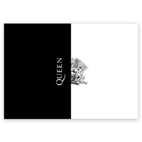 Поздравительная открытка с принтом Queen в Тюмени, 100% бумага | плотность бумаги 280 г/м2, матовая, на обратной стороне линовка и место для марки
 | paul rodgers | queen | брайан мэй | джон дикон | квин | меркури | меркьюри | мэркури | роджер тейлор | рок группа | фредди | фреди