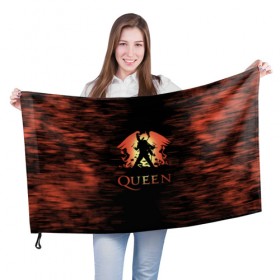 Флаг 3D с принтом Queen в Тюмени, 100% полиэстер | плотность ткани — 95 г/м2, размер — 67 х 109 см. Принт наносится с одной стороны | paul rodgers | queen | брайан мэй | джон дикон | квин | меркури | меркьюри | мэркури | роджер тейлор | рок группа | фредди | фреди