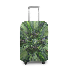 Чехол для чемодана 3D с принтом Зеленый сюрреал в Тюмени, 86% полиэфир, 14% спандекс | двустороннее нанесение принта, прорези для ручек и колес |  зеленые брызги | абстракция | брызги | пиранья