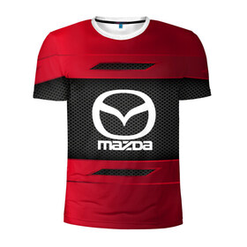 Мужская футболка 3D спортивная с принтом MAZDA SPORT в Тюмени, 100% полиэстер с улучшенными характеристиками | приталенный силуэт, круглая горловина, широкие плечи, сужается к линии бедра | auto | car | mazda | автомобиль | мазда | марка