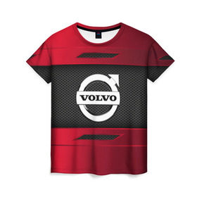 Женская футболка 3D с принтом VOLVO SPORT в Тюмени, 100% полиэфир ( синтетическое хлопкоподобное полотно) | прямой крой, круглый вырез горловины, длина до линии бедер | auto | car | volvo | автомобиль | вольво | марка