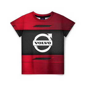 Детская футболка 3D с принтом VOLVO SPORT в Тюмени, 100% гипоаллергенный полиэфир | прямой крой, круглый вырез горловины, длина до линии бедер, чуть спущенное плечо, ткань немного тянется | auto | car | volvo | автомобиль | вольво | марка