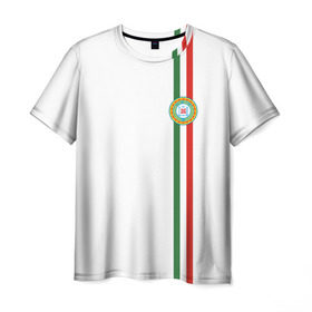 Мужская футболка 3D с принтом Чеченская республика в Тюмени, 100% полиэфир | прямой крой, круглый вырез горловины, длина до линии бедер | grozny | герб | грозный | патриот | северный кавказ | флага | цвета