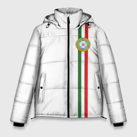 Мужская зимняя куртка 3D с принтом Чеченская республика в Тюмени, верх — 100% полиэстер; подкладка — 100% полиэстер; утеплитель — 100% полиэстер | длина ниже бедра, свободный силуэт Оверсайз. Есть воротник-стойка, отстегивающийся капюшон и ветрозащитная планка. 

Боковые карманы с листочкой на кнопках и внутренний карман на молнии. | Тематика изображения на принте: grozny | герб | грозный | патриот | северный кавказ | флага | цвета