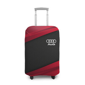 Чехол для чемодана 3D с принтом AUDI SPORT в Тюмени, 86% полиэфир, 14% спандекс | двустороннее нанесение принта, прорези для ручек и колес | audi | auto | car | carbon | автомобиль | ауди | машина