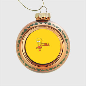 Стеклянный ёлочный шар с принтом Lisa в Тюмени, Стекло | Диаметр: 80 мм | simpsons | елизавета | лиза | лизон | симпсоны
