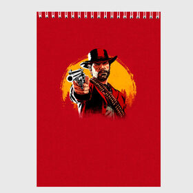 Скетчбук с принтом Red Dead Redemption 2 в Тюмени, 100% бумага
 | 48 листов, плотность листов — 100 г/м2, плотность картонной обложки — 250 г/м2. Листы скреплены сверху удобной пружинной спиралью | rdr | rockstar | рокстар