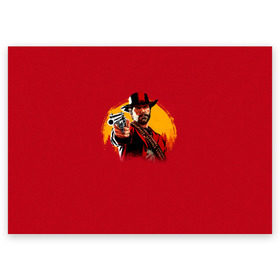 Поздравительная открытка с принтом Red Dead Redemption 2 в Тюмени, 100% бумага | плотность бумаги 280 г/м2, матовая, на обратной стороне линовка и место для марки
 | Тематика изображения на принте: rdr | rockstar | рокстар