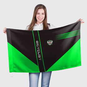 Флаг 3D с принтом Bicyclist в Тюмени, 100% полиэстер | плотность ткани — 95 г/м2, размер — 67 х 109 см. Принт наносится с одной стороны | bicyclist | sport | велосипедист | велоспорт