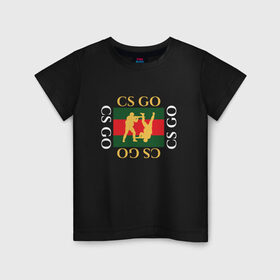 Детская футболка хлопок с принтом CS GO gg в Тюмени, 100% хлопок | круглый вырез горловины, полуприлегающий силуэт, длина до линии бедер | counter | cs | cs:go | global | go | gucci | offensive | strike | гучи