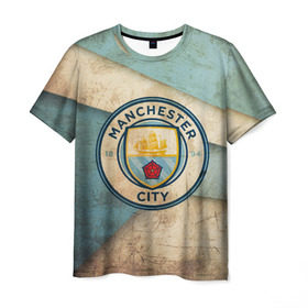 Мужская футболка 3D с принтом Манчестер сити олд в Тюмени, 100% полиэфир | прямой крой, круглый вырез горловины, длина до линии бедер | manchester | manchester city | манчестер | манчестер сити | футбол