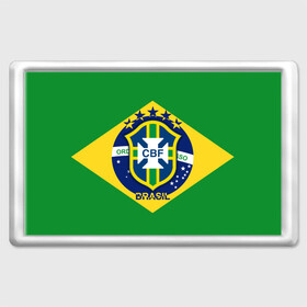 Магнит 45*70 с принтом Сборная Бразилии флаг в Тюмени, Пластик | Размер: 78*52 мм; Размер печати: 70*45 | brazil | бразилия