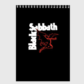 Скетчбук с принтом BLACK SABBATH в Тюмени, 100% бумага
 | 48 листов, плотность листов — 100 г/м2, плотность картонной обложки — 250 г/м2. Листы скреплены сверху удобной пружинной спиралью | black sabbath | билл уорд | блэк саббат | британская рок группа | гизер батлер | группа | музыка | оззи осборн | рок | тони айомми | хеви метал