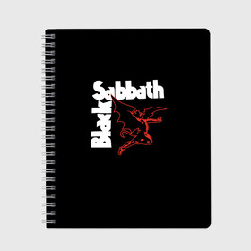 Тетрадь с принтом BLACK SABBATH в Тюмени, 100% бумага | 48 листов, плотность листов — 60 г/м2, плотность картонной обложки — 250 г/м2. Листы скреплены сбоку удобной пружинной спиралью. Уголки страниц и обложки скругленные. Цвет линий — светло-серый
 | black sabbath | билл уорд | блэк саббат | британская рок группа | гизер батлер | группа | музыка | оззи осборн | рок | тони айомми | хеви метал