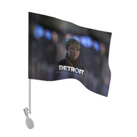 Флаг для автомобиля с принтом Detroit: Become Human - Kara в Тюмени, 100% полиэстер | Размер: 30*21 см | connor | cyberlife | deviant | ps4 | rk800 |  detroit: become human | детроит | детроит: стать человеком | игры | коннор | пиратs | эксклюзив