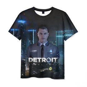 Мужская футболка 3D с принтом Detroit: Become Human - Connor в Тюмени, 100% полиэфир | прямой крой, круглый вырез горловины, длина до линии бедер | 