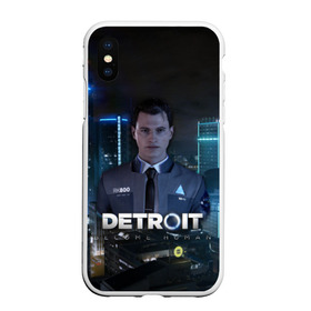 Чехол для iPhone XS Max матовый с принтом Detroit Become Human - Connor в Тюмени, Силикон | Область печати: задняя сторона чехла, без боковых панелей | 