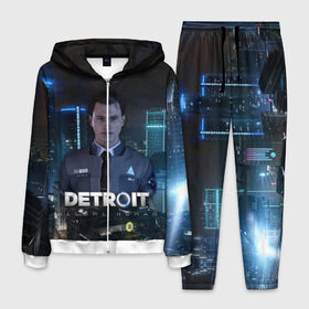 Мужской костюм 3D с принтом Detroit Become Human - Connor в Тюмени, 100% полиэстер | Манжеты и пояс оформлены тканевой резинкой, двухслойный капюшон со шнурком для регулировки, карманы спереди | Тематика изображения на принте: 