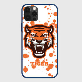 Чехол для iPhone 12 Pro с принтом Огненный тигр в Тюмени, силикон | область печати: задняя сторона чехла, без боковых панелей | дикий | желтый | зверь | злой | лес | охотник | стая | тигр | узор | хищник | черный | шерсть