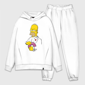 Мужской костюм хлопок OVERSIZE с принтом Дон Гомер в Тюмени,  |  | homer | mafia | simpson | simpsons | гомер симпсон | мафия | пончик | пончики