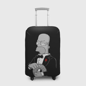 Чехол для чемодана 3D с принтом Гомер в Тюмени, 86% полиэфир, 14% спандекс | двустороннее нанесение принта, прорези для ручек и колес | homer | mafia | simpson | simpsons | гомер симпсон | мафия | пончик | пончики